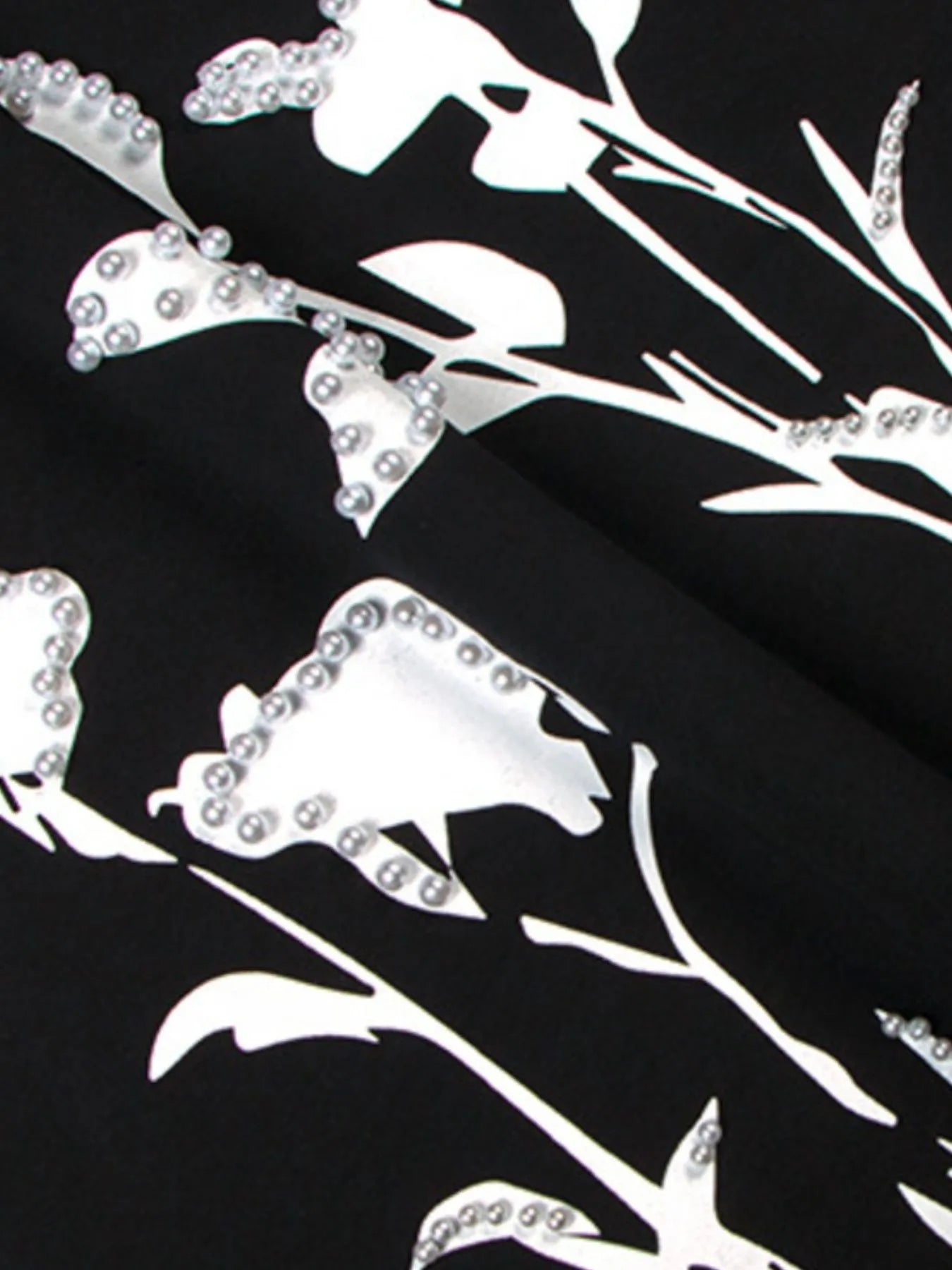 Men's Flower Pearl Detail Oversized Short Sleeve T-Shirt
