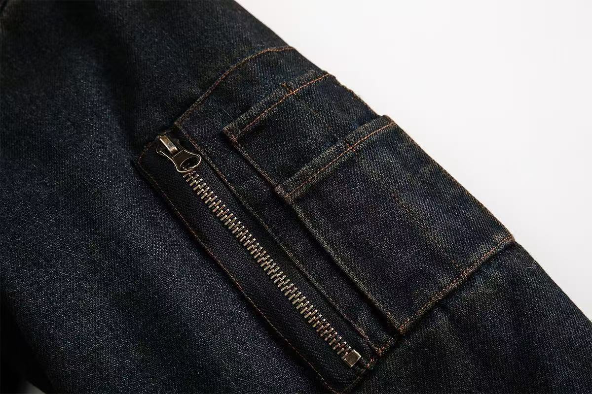 Vintage Washed Sherpa-Lined Denim Jacket