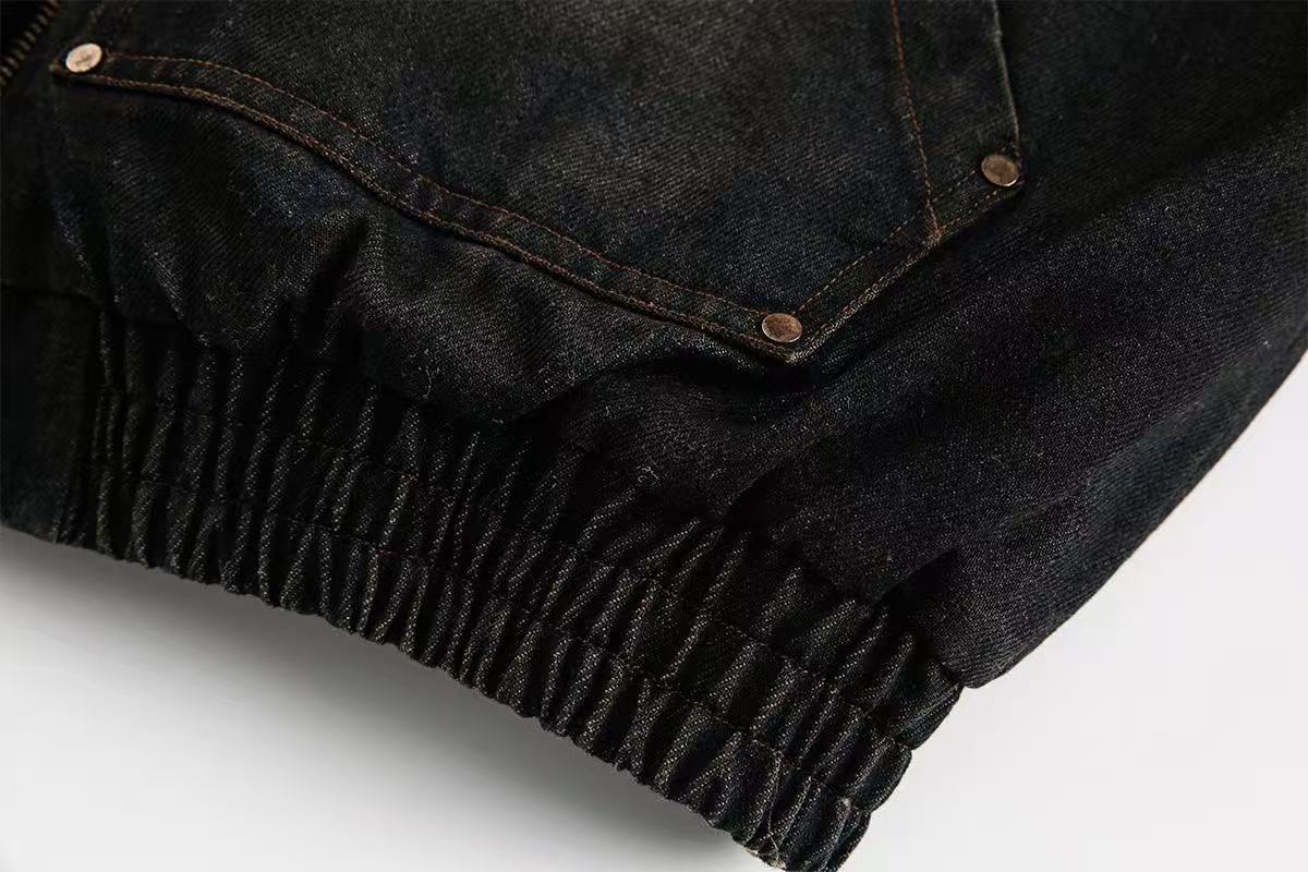 Vintage Washed Sherpa-Lined Denim Jacket
