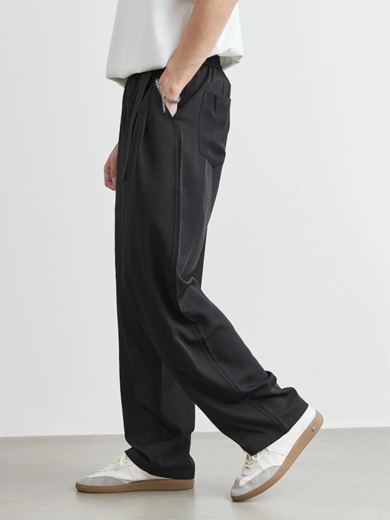 Men's Plus Size Relaxed Fit Wide Leg Drawstring Pants