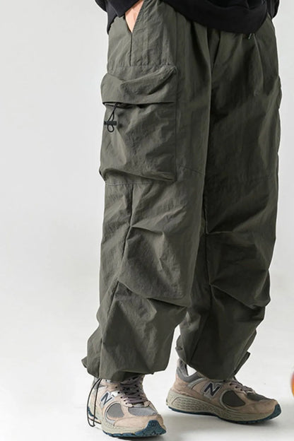 Men's Plus Size Elastic Waist Pants with Pockets
