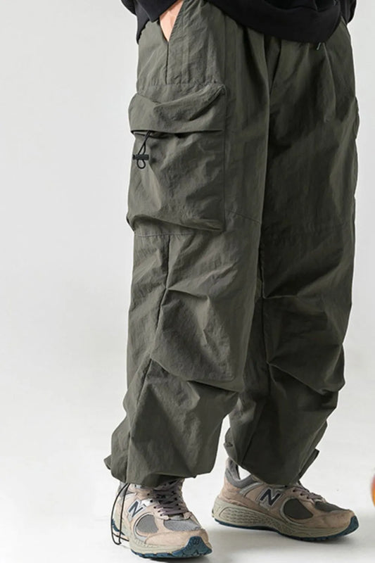 Men's Plus Size Elastic Waist Pants with Pockets