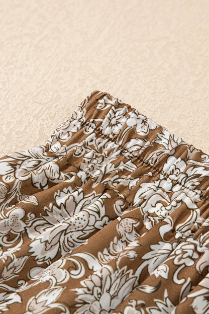 Floral Print Tiered Maxi Skirt