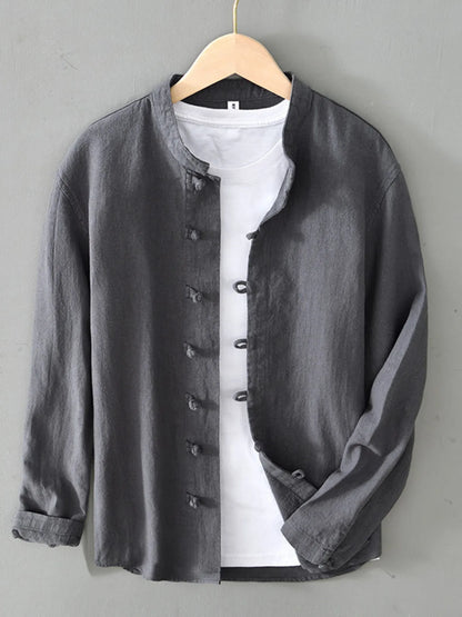 Men's Plus Size Button Up Long Sleeve Shirt