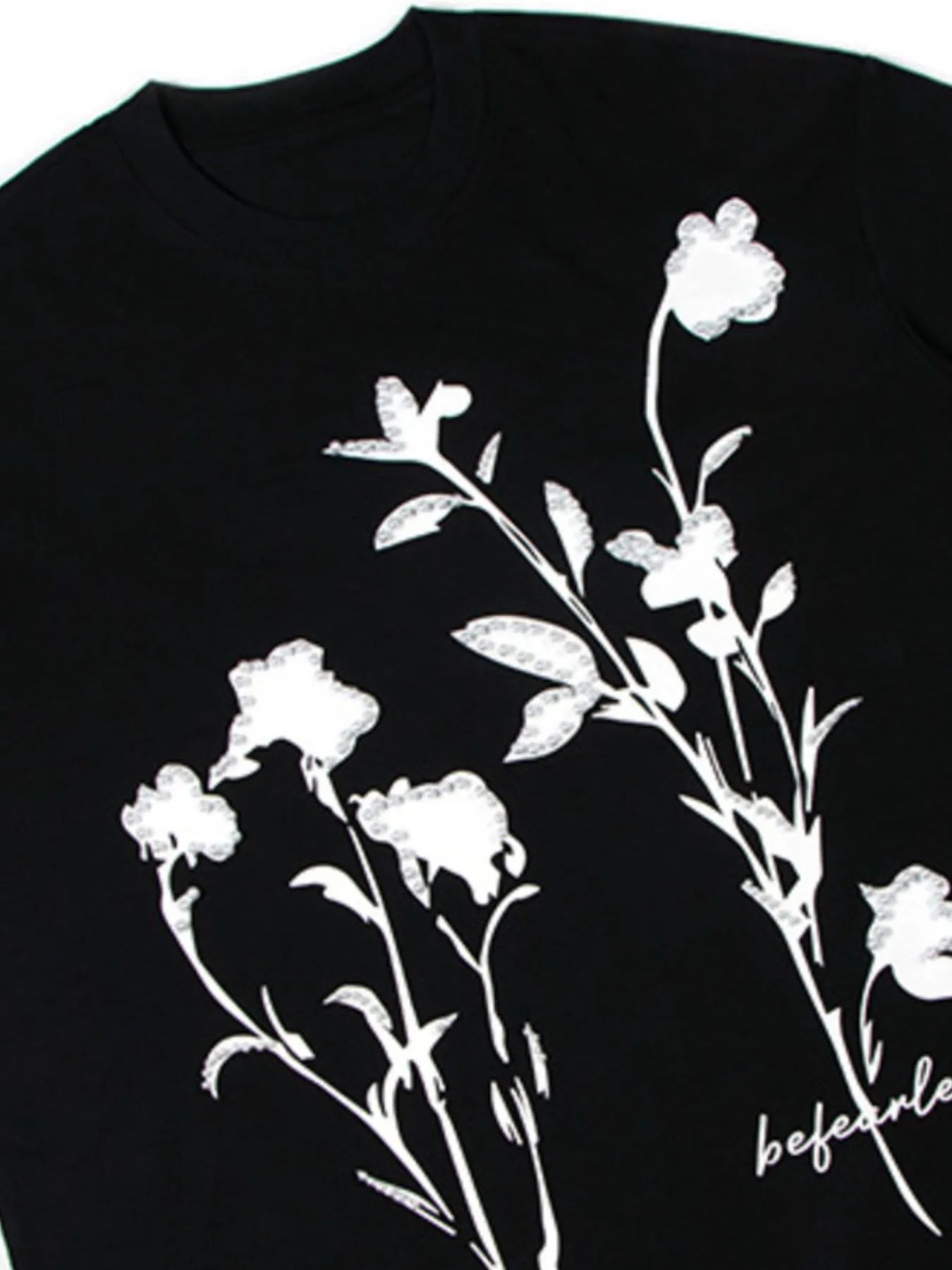 Men's Flower Pearl Detail Oversized Short Sleeve T-Shirt