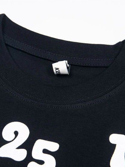 Men's Number Print Short Sleeve Oversized T-Shirt