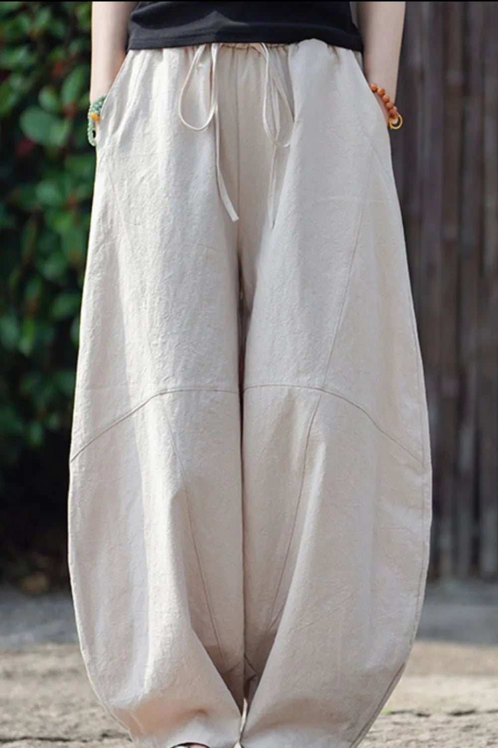 Men's Plus Size Casual Drawstring Wide Leg Pants