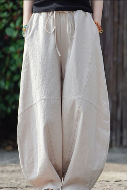 Men's Plus Size Casual Drawstring Wide Leg Pants