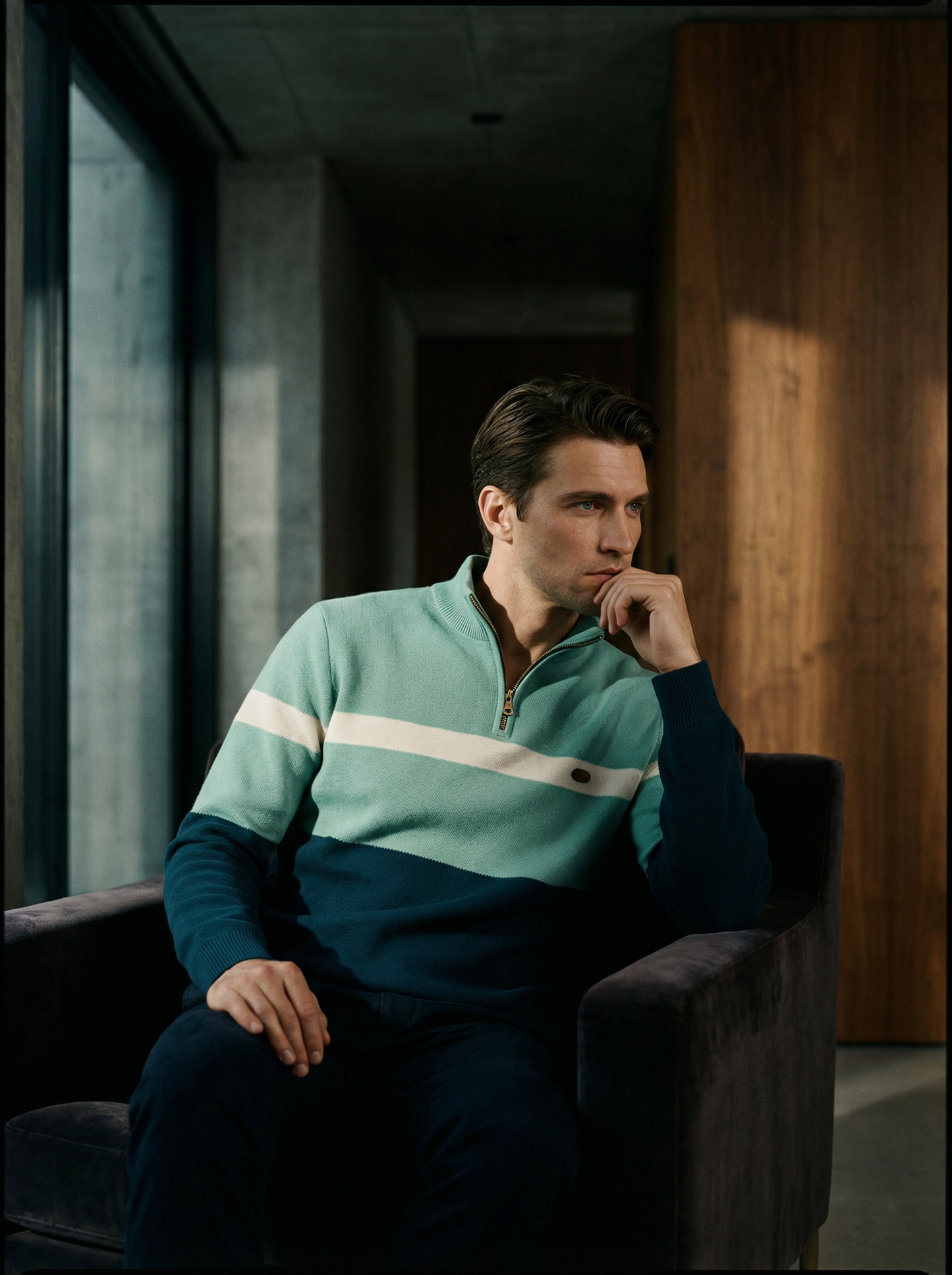 ALDEN CONTRAST QUARTER-ZIP