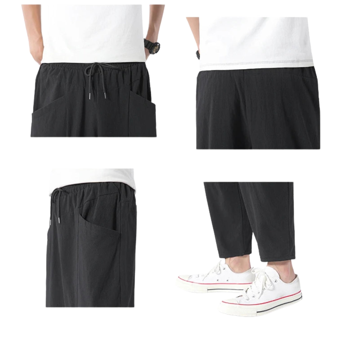 CITYLINE CROPPED COTTON TROUSERS