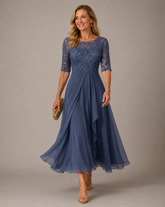 AELIA | Filigree Layered Midi Dress