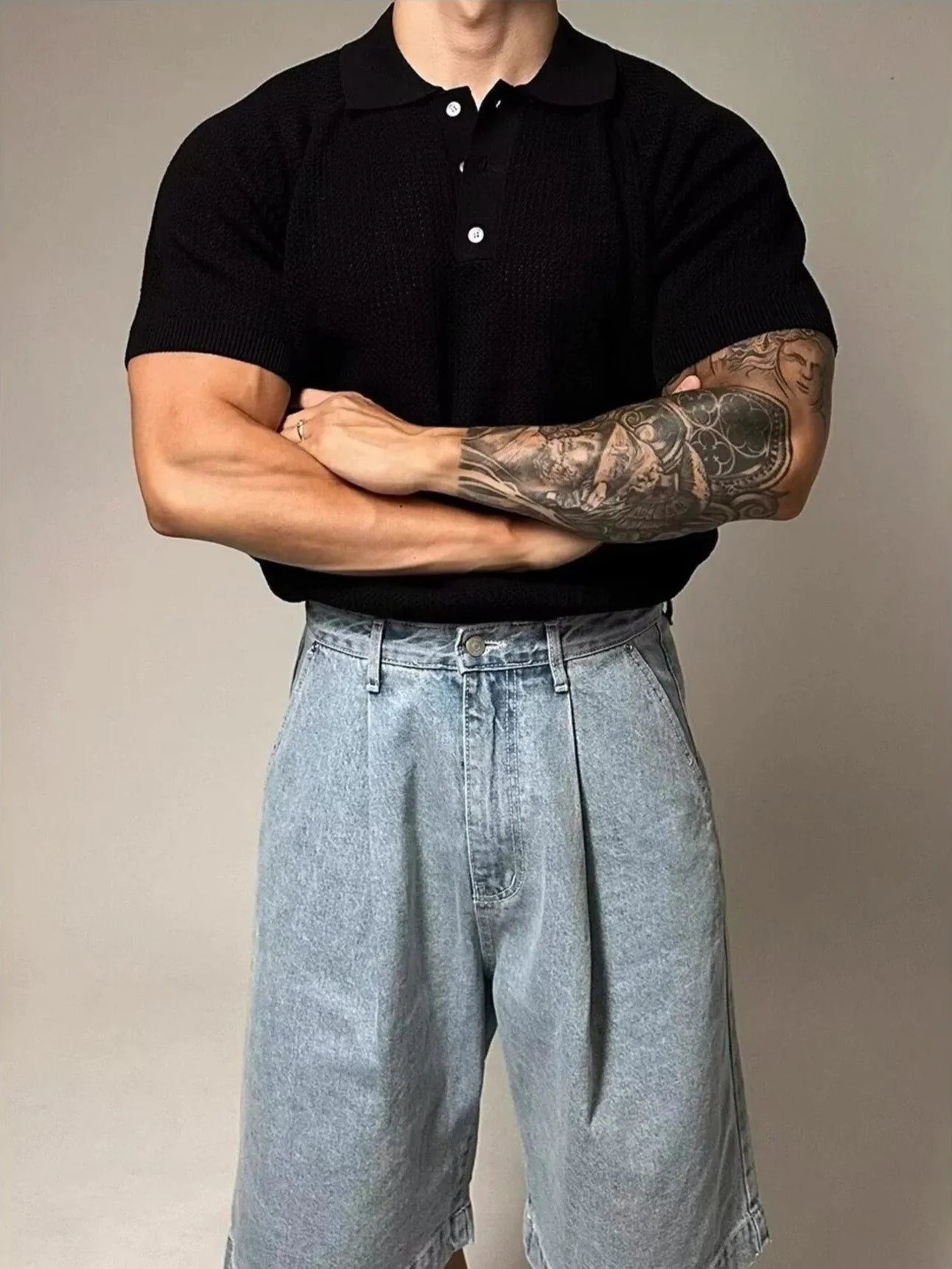 HARBOR WAFFLE-KNIT RAGLAN POLO