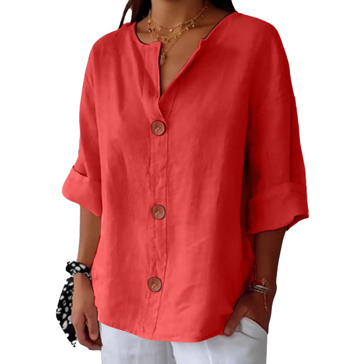 AZALEA | LINEN BLEND REFINED BLOUSE