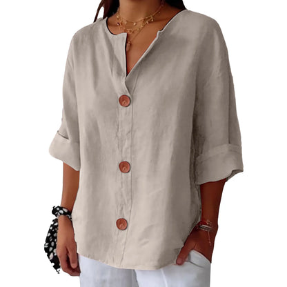 AZALEA | LINEN BLEND REFINED BLOUSE