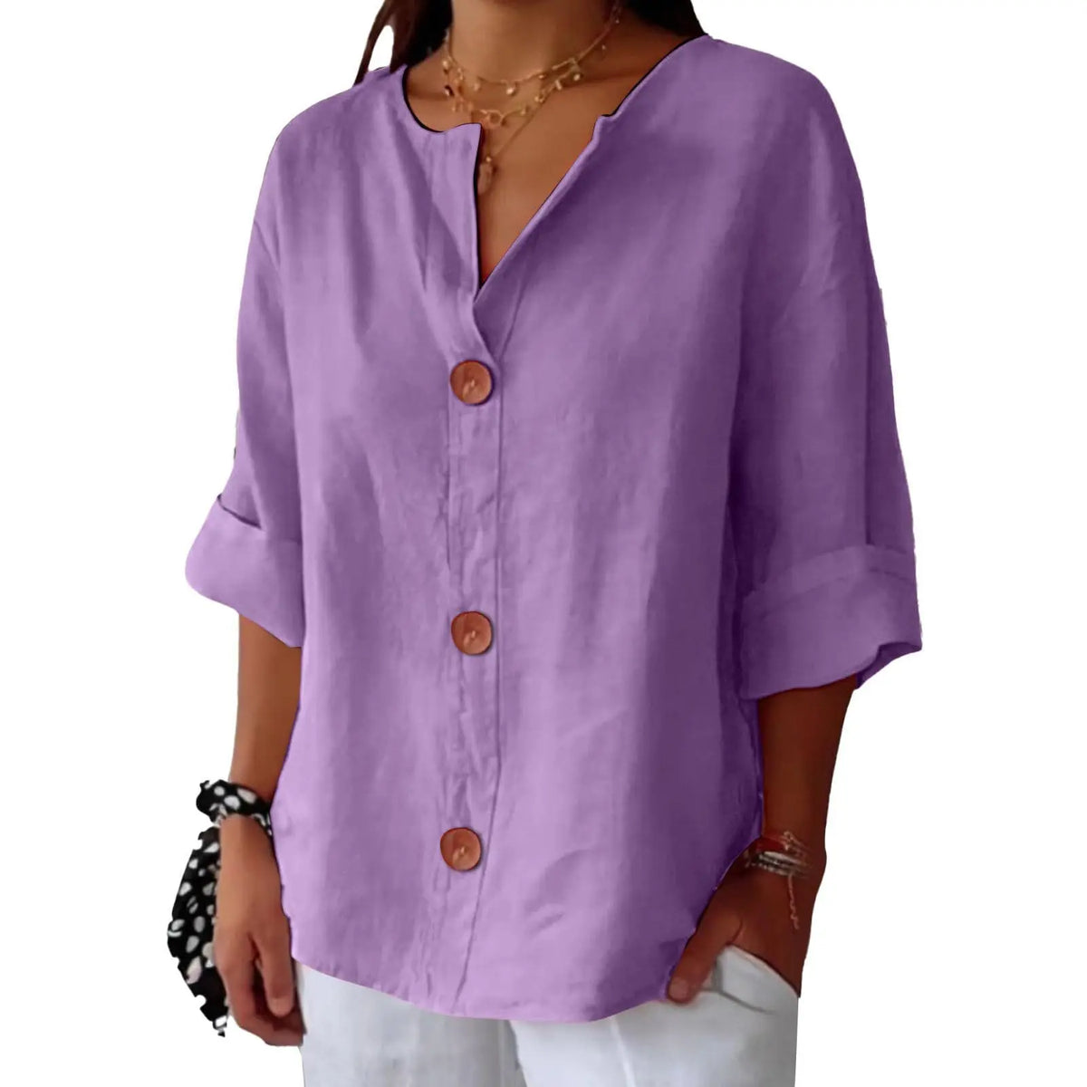 AZALEA | LINEN BLEND REFINED BLOUSE