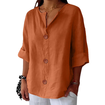 AZALEA | LINEN BLEND REFINED BLOUSE