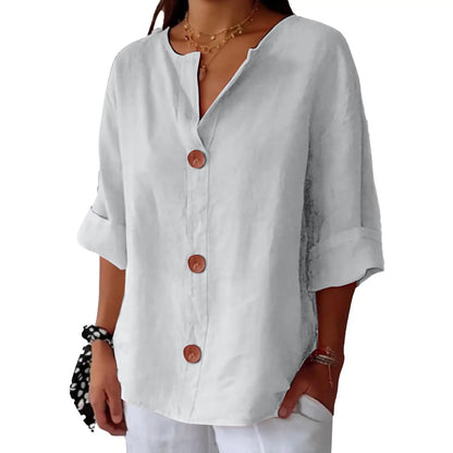 AZALEA | LINEN BLEND REFINED BLOUSE