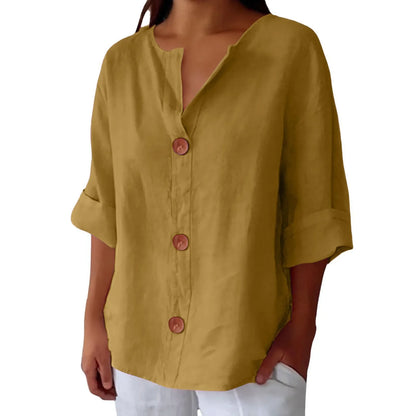 AZALEA | LINEN BLEND REFINED BLOUSE
