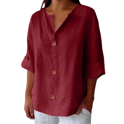 AZALEA | LINEN BLEND REFINED BLOUSE