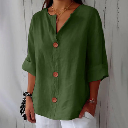 AZALEA | LINEN BLEND REFINED BLOUSE