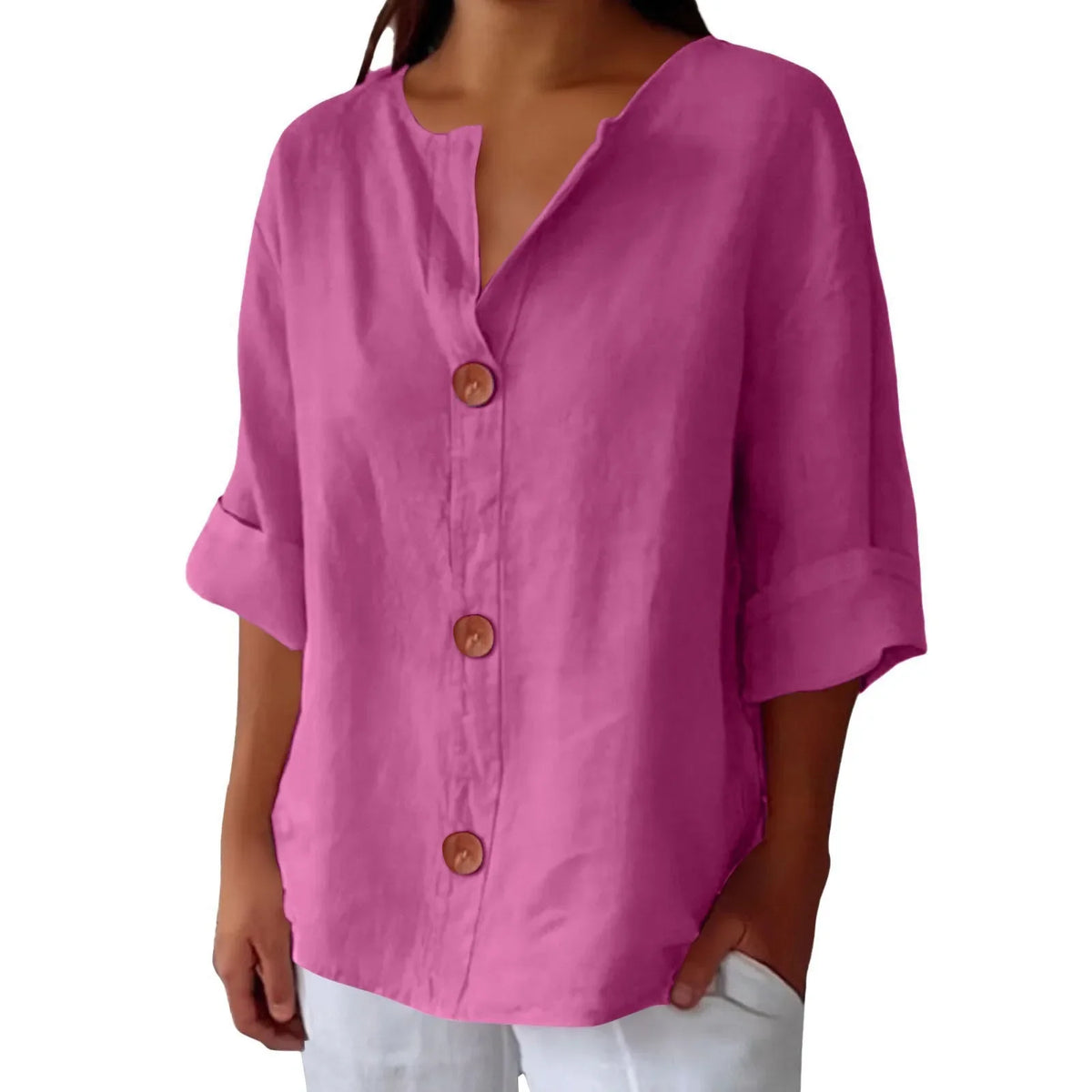 AZALEA | LINEN BLEND REFINED BLOUSE