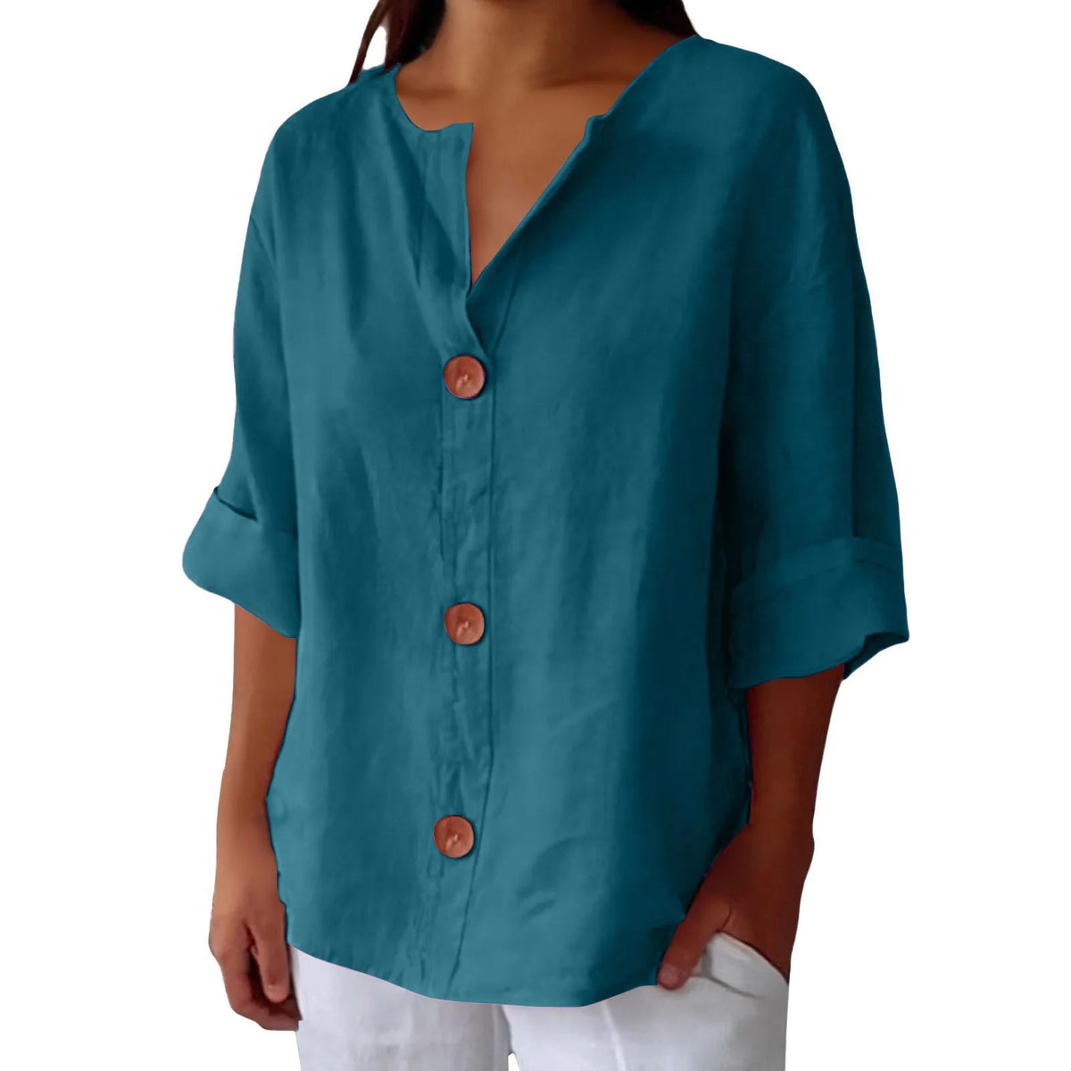 AZALEA | LINEN BLEND REFINED BLOUSE