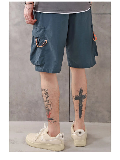 Men's Plus Size Drawstring Cargo Shorts