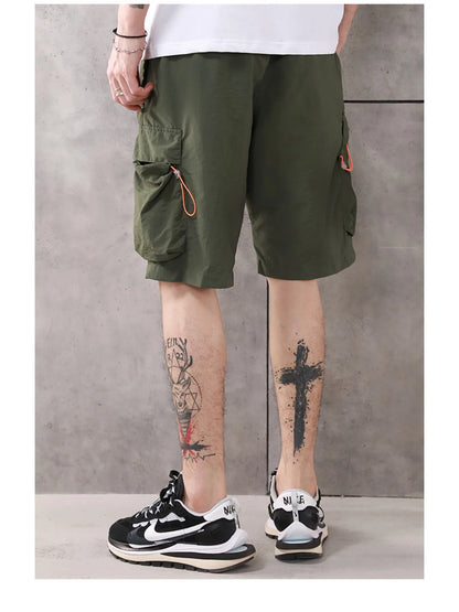 Men's Plus Size Drawstring Cargo Shorts