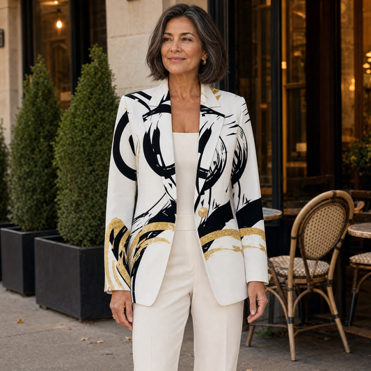 FIORELLA | Gilded Brushstroke Blazer