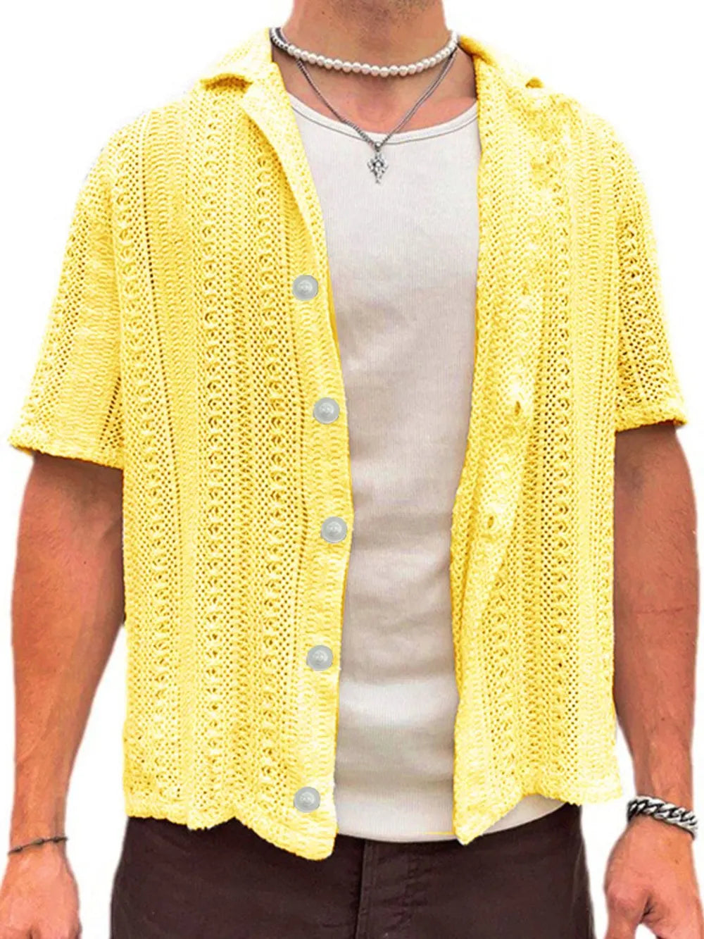 Men's Full Size Button Down Short Sleeve Shirt Plus Size