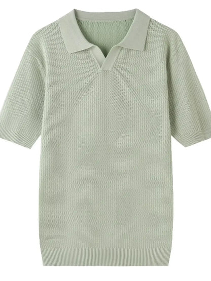 Men's Plus Size Textured Short Sleeve Polo