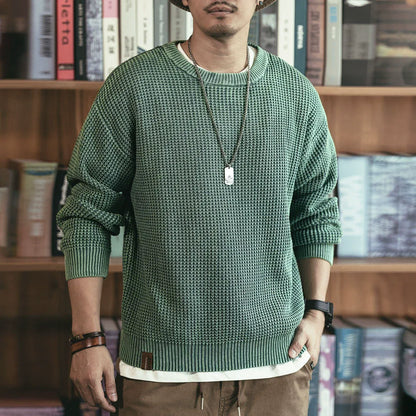 WAFFLE KNIT SWEATER